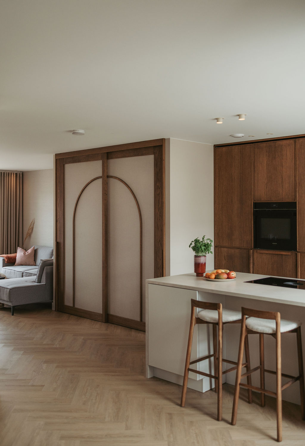 Schuifdeuren met linnen decor